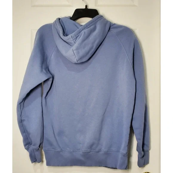 The North Face Hoodie Womens Small Blue Pullover Logo Sweatshirt Kangaroo Pocket - Picture 12 of 15